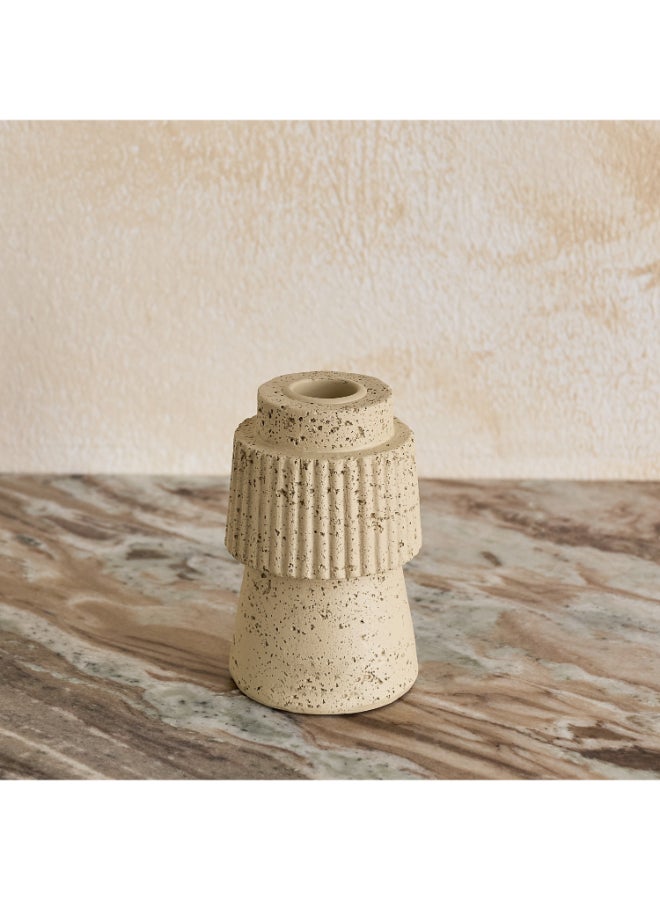 Home Box Decorative Resin Taper Candleholder - Beige - Image 2